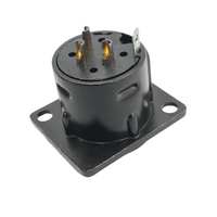 Kentech SX0103 3-Pin Male Metal XLR Chassis Mount Connector - Black - 