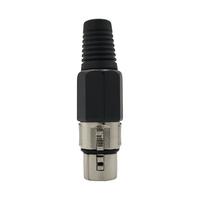 KENTECH SX011P1 3-Pin Female XLR Metal Connector (Black Ring) - 