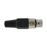 KENTECH SX011P1 3-Pin Female XLR Metal Connector (Black Ring) - 