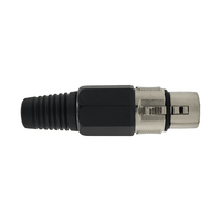 KENTECH SX011P1 3-Pin Female XLR Metal Connector (Black Ring) - 