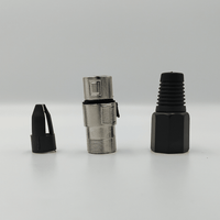KENTECH SX011P1 3-Pin Female XLR Metal Connector (Black Ring) - 