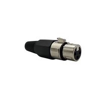 KENTECH SX011P1 3-Pin Female XLR Metal Connector (Black Ring) - 