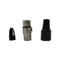 KENTECH SX011P1 3-Pin Female XLR Metal Connector (Black Ring) - 