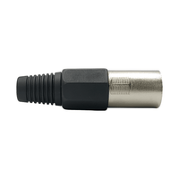 Kentech SX025 3-Pin Male Metal XLR Plug with Black Tail - 