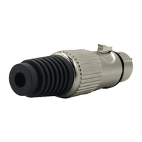 Kentech SX026 3-Pin Female Metal XLR Connector with Black Rubber Tail - 