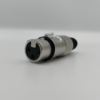 Kentech SX026 3-Pin Female Metal XLR Connector with Black Rubber Tail - 
