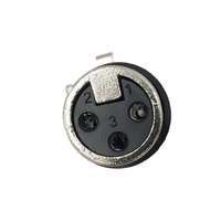 Kentech SX026 3-Pin Female Metal XLR Connector with Black Rubber Tail - 