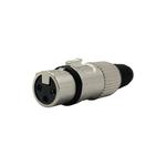 Kentech SX026 3-Pin Female Metal XLR Connector with Black Rubber Tail - 