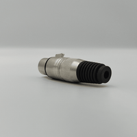 KENTECH SX026P1 3-Pin Female XLR Metal Connector (Black Tail Boot) - 