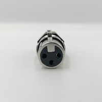 KENTECH SX026P1 3-Pin Female XLR Metal Connector (Black Tail Boot) - 