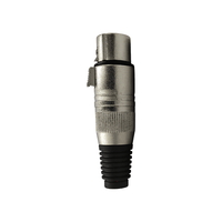 KENTECH SX026P1 3-Pin Female XLR Metal Connector (Black Tail Boot) - 