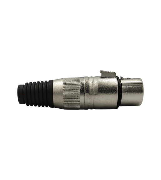 KENTECH SX026P1 3-Pin Female XLR Metal Connector (Black Tail Boot) - 