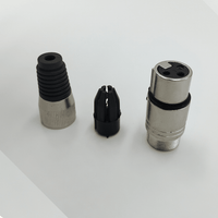 KENTECH SX026P1 3-Pin Female XLR Metal Connector (Black Tail Boot) - 