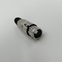 KENTECH SX026P1 3-Pin Female XLR Metal Connector (Black Tail Boot) - 