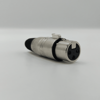 KENTECH SX026P1 3-Pin Female XLR Metal Connector (Black Tail Boot) - 