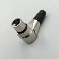 Kentech SX076 Right-Angle Metal 3-Pin Female XLR Connector (Black) - 