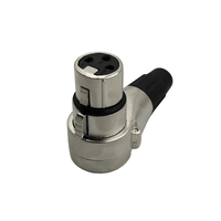 Kentech SX076 Right-Angle Metal 3-Pin Female XLR Connector (Black) - 