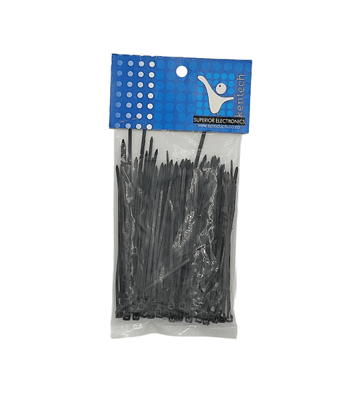 Kentech TIE100/T18RBK Nylon Cable Ties 2.5mm x 100mm – Black - 