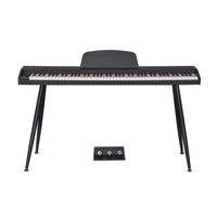 Keynote PKN-88 Portable 88-Key Digital Piano with Stand & 3-Pedal Unit (Black) - 