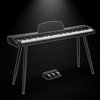 Keynote PKN-88 Portable 88-Key Digital Piano with Stand & 3-Pedal Unit (Black) - 