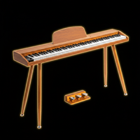 Keynote PKN-88 Portable 88-Key Digital Piano with Stand & 3-Pedal Unit (Brown) - 