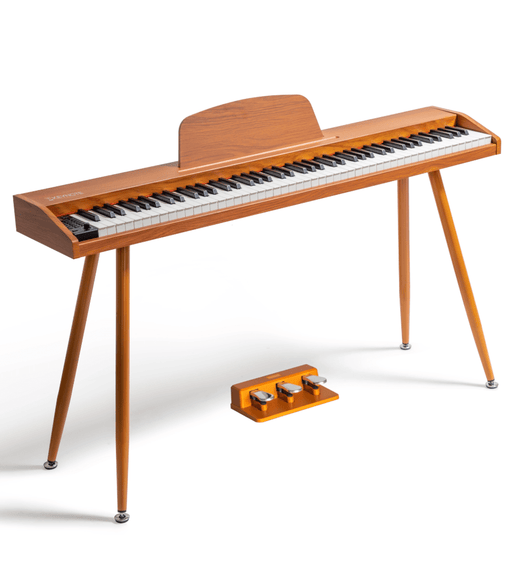 Keynote PKN-88 Portable 88-Key Digital Piano with Stand & 3-Pedal Unit (Brown) - 