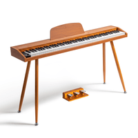 Keynote PKN-88 Portable 88-Key Digital Piano with Stand & 3-Pedal Unit (Brown) - 