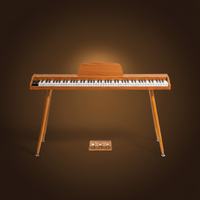 Keynote PKN-88 Portable 88-Key Digital Piano with Stand & 3-Pedal Unit (Brown) - 