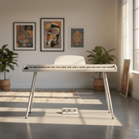 Keynote PKN-88 Portable 88-Key Digital Piano with Stand & 3-Pedal Unit (White) - 
