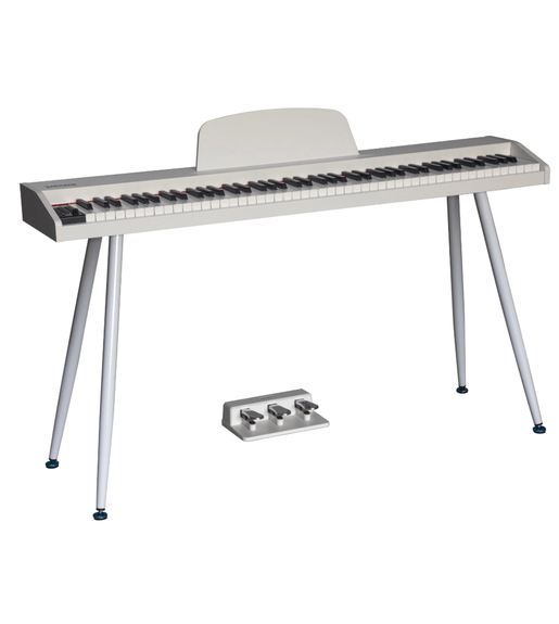 Keynote PKN-88 Portable 88-Key Digital Piano with Stand & 3-Pedal Unit (White) - 