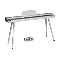 Keynote PKN-88 Portable 88-Key Digital Piano with Stand & 3-Pedal Unit (White) - 