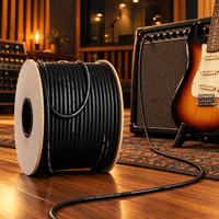 Leem SRC-101 Unbalanced Instrument Cable – 100m Roll (Black) - 