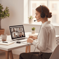 Monacor BH-010USB Stereo Headset with Electret Boom Microphone - 4007754276084