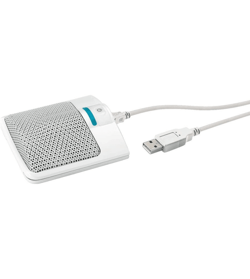 Monacor ECM-306BU/WS USB Semi-Cardioid Boundary Microphone White - 4007754274233
