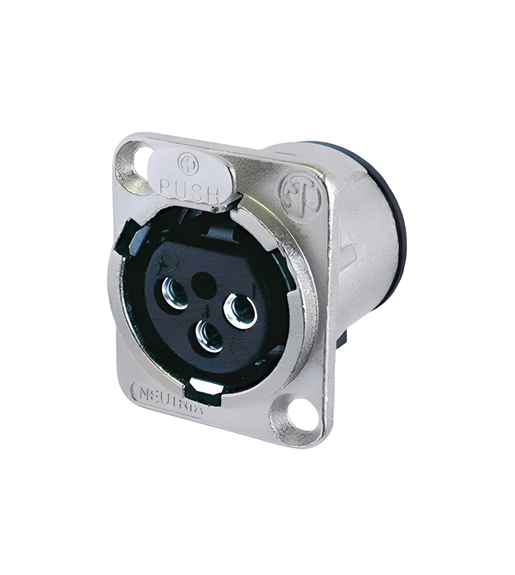 Neutrik NC3FD - V 3 - Pin Female XLR Chassis Connector – Vertical PCB Mount (D - Series) - 4049371066761