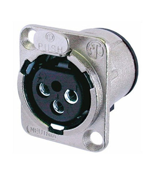 Neutrik NC3FD - V 3 - Pin Female XLR Chassis Connector – Vertical PCB Mount (D - Series) - 4049371066761