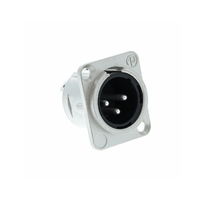 Neutrik NC3MD-L-1 3-Pin Male XLR Chassis Mount Connector - Nickel - 7613187000851
