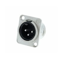 Neutrik NC3MD-L-1 3-Pin Male XLR Chassis Mount Connector - Nickel - 7613187000851