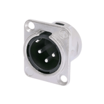 Neutrik NC3MD-L-1 3-Pin Male XLR Chassis Mount Connector - Nickel - 7613187000851