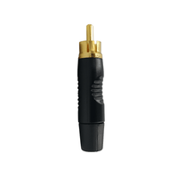 Neutrik RF2C-AU-0 Professional Gold-Plated RCA Male Connector (Black Boot) - 7613187015045