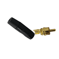 Neutrik RF2C-AU-0 Professional Gold-Plated RCA Male Connector (Black Boot) - 7613187015045