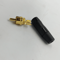 Neutrik RF2C-AU-0 Professional Gold-Plated RCA Male Connector (Black Boot) - 7613187015045