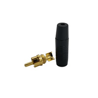 Neutrik RF2C-AU-0 Professional Gold-Plated RCA Male Connector (Black Boot) - 7613187015045