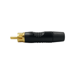 Neutrik RF2C-AU-0 Professional Gold-Plated RCA Male Connector (Black Boot) - 7613187015045