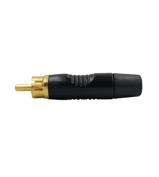 Neutrik RF2C-AU-0 Professional Gold-Plated RCA Male Connector (Black Boot) - 7613187015045