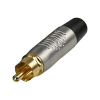 Neutrik RF2C-AU-0 RCA Phono Male Connector with Black Boot - 7613187015045