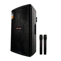 Nexus DJ-215PK 15″ Battery Powered Outdoor PA Speaker with 2 UHF Wireless Microphones - 