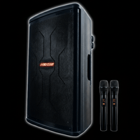 Nexus DJ-215PK 15″ Battery Powered Outdoor PA Speaker with 2 UHF Wireless Microphones - 