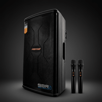 Nexus DJ-215PK 15″ Battery Powered Outdoor PA Speaker with 2 UHF Wireless Microphones - 