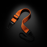 On-Stage GSA10OR Polypropylene Guitar Strap with Leather Ends - Orange - 00659814497447